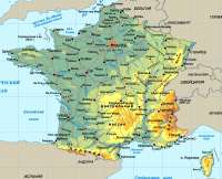 Физическая карта Франции