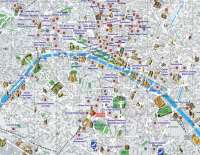 карта Парижа с нанесенными отелями